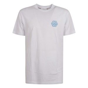 Philipp Plein Classic White T-Shirt With Hexagonal Logo - NWT